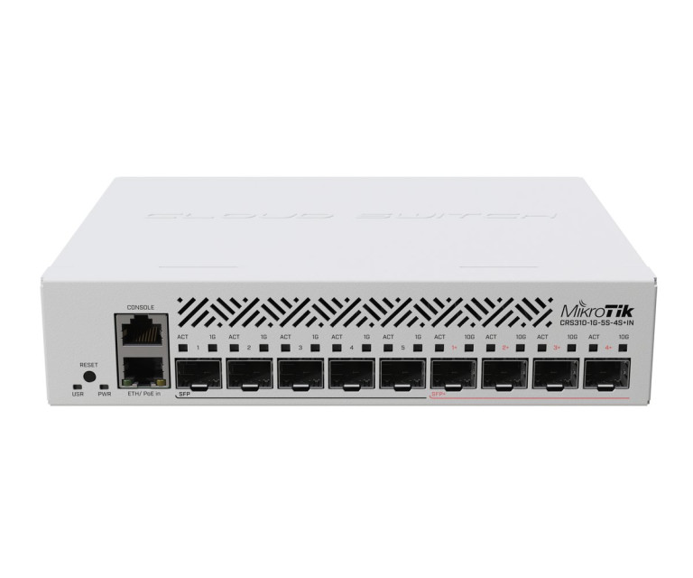 Switch MikroTik CRS310-1G-5S-4S+IN, 1x RJ45 1000Mb/s, 5x SFP, 4x SFP+, RouterOS L5