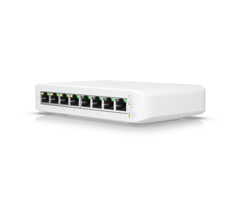 Коммутатор Ubiquiti USW-LITE-8-POE, UniFi Gen2, 8x RJ45 1000Mb/s, 4x PoE+, 52W
